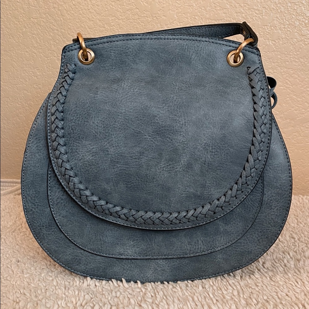 Vegan leather saddle bag